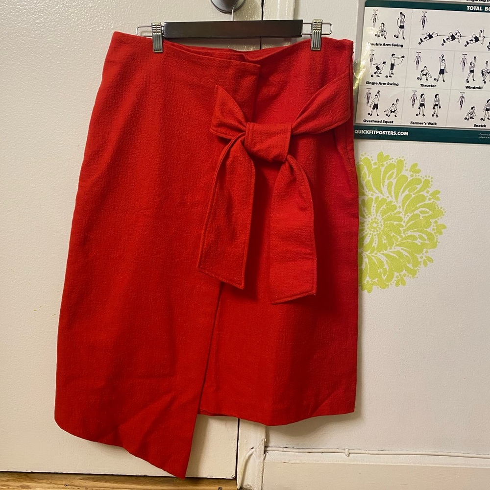 NWT Maeve by Anthropologie Red Bow-Tie Skirt - Picture 2 of 6